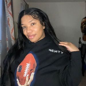 Unisex FENTY for Mitchell & Ness Black Super Bowl LVII Icon Pullover Hoodie